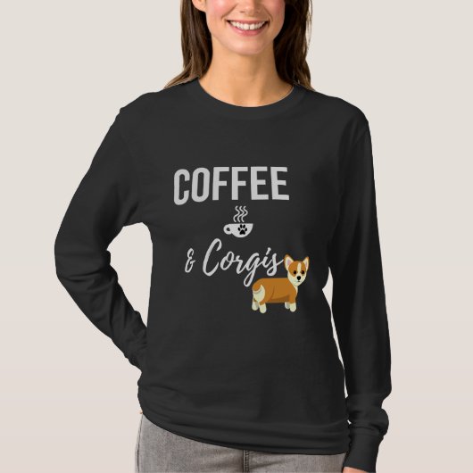 Kaffee und Corgi T-Shirt (Vorderseite)