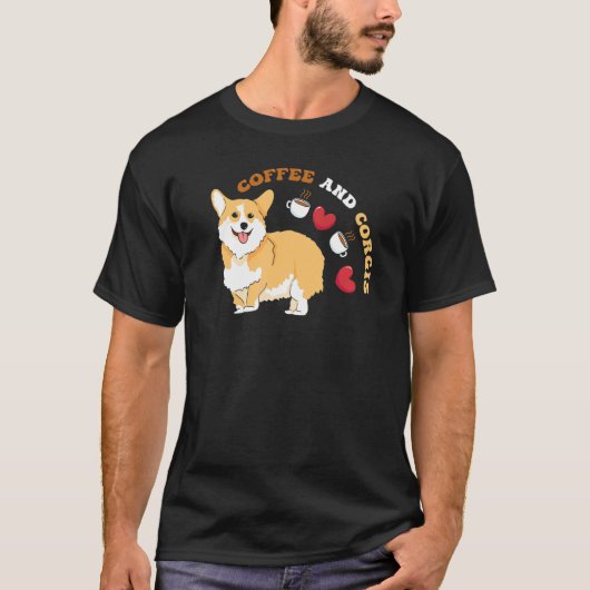 Kaffee und Corgis T-Shirt (Vorderseite)