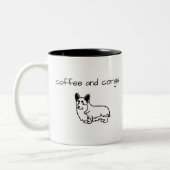 Kaffee und Corgis Zweifarbige Tasse (Links)