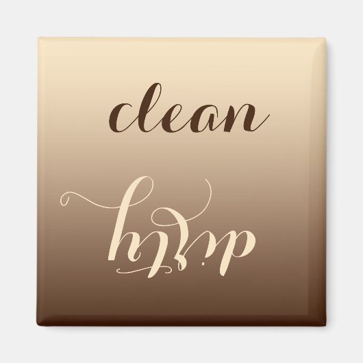 Kaffee und Creme sauber oder Geschirrspüler Magnet (Vorne)