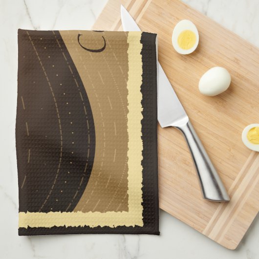 Kaffee und Creme Waves Custom Küche Handtuch (Viertel Falte)