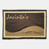 Kaffee und Creme Waves Custom Küche Handtuch (Horizontal)