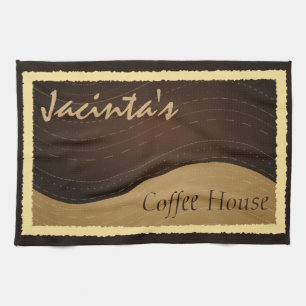 Kaffee-und Creme-Wellen-kundenspezifisches Handtuch