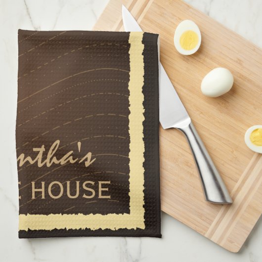 Kaffee und Creme Wellen Vertikale Küche Handtuch (Viertel Falte)