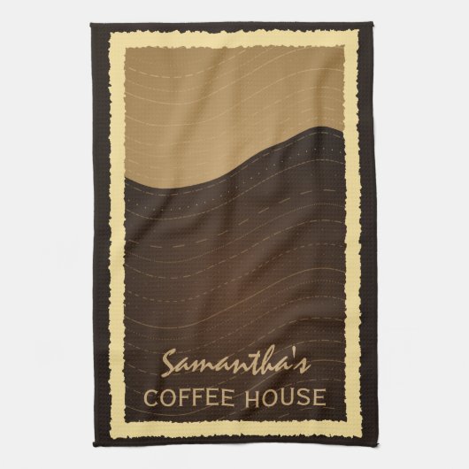 Kaffee und Creme Wellen Vertikale Küche Handtuch (Vertikal)