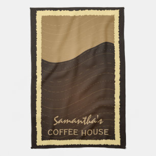 Kaffee-und Creme-Wellen-vertikales Küchen-Tee-Tuc Küchentuch