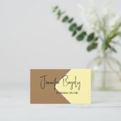 Kaffee und cremefarbene minimalistische Visitenkar Visitenkarte (Stehend Vorderseite)