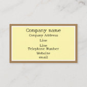 Kaffee und cremefarbene minimalistische Visitenkar Visitenkarte (Rückseite)