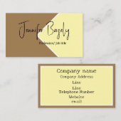 Kaffee und cremefarbene minimalistische Visitenkar Visitenkarte (Vorne/Hinten)