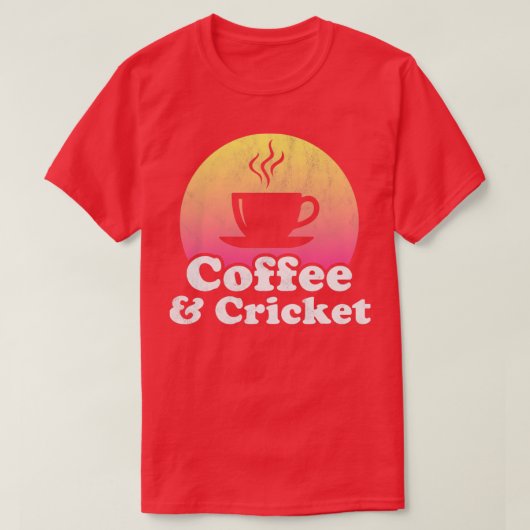 Kaffee und Cricket T-Shirt (Design vorne)