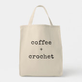 Kaffee und Crochet | Bearbeitbarer Text für Crafte Tragetasche (Rückseite)
