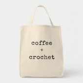 Kaffee und Crochet | Bearbeitbarer Text für Crafte Tragetasche (Vorne)