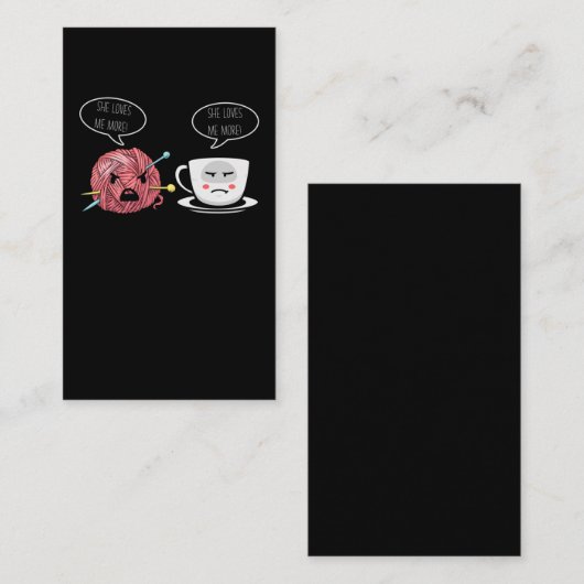 Kaffee und Crochet Lady Crocheting Garn Spaß Visitenkarte (Vorne/Hinten)