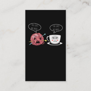 Kaffee und Crochet Lady Crocheting Garn Spaß Visitenkarte