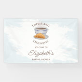 Kaffee und Croissants Brautparty Banner (Horizontal)