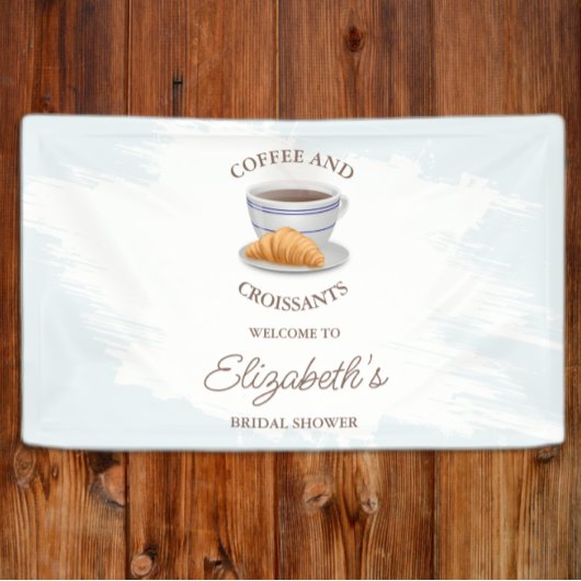 Kaffee und Croissants Brautparty Banner