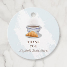 Kaffee und Croissants Brautparty Geschenkanhänger
