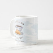 Kaffee und Croissants Brautparty Kaffeetasse (Vorderseite Links)