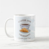 Kaffee und Croissants Brautparty Kaffeetasse (Links)