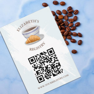 Kaffee-und-Croissants-Brautparty-Registry Begleitkarte