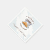 Kaffee und Croissants Brautparty Serviette (Ecke)