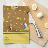 Kaffee und Croissants Geschirrtuch (Viertel Falte)