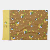 Kaffee und Croissants Geschirrtuch (Horizontal)