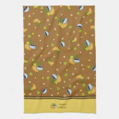 Kaffee und Croissants Geschirrtuch (Vertikal)