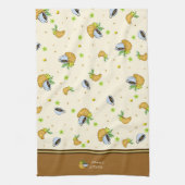 Kaffee und Croissants Geschirrtuch (Vertikal)