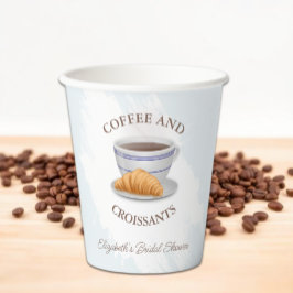 Kaffee und Croissants Junggesellinnen-Abschied Pappbecher