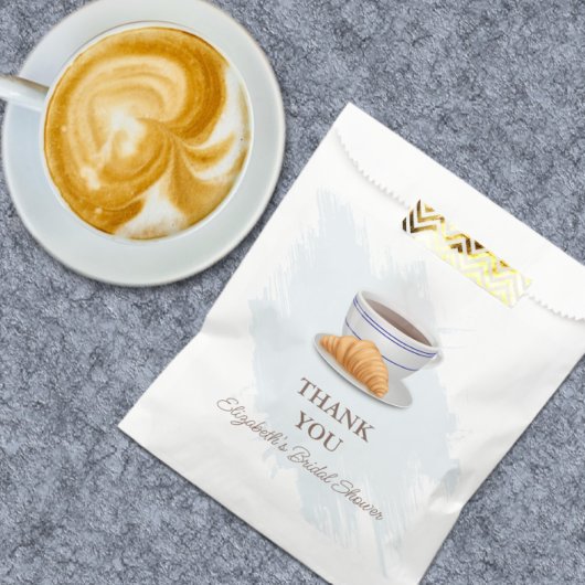 Kaffee-und-Croissants-Junggesellinnenabschied Geschenktütchen