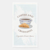 Kaffee und Croissants Junggesellinnenabschied Serviette (Vorderseite)