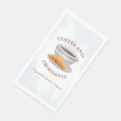 Kaffee und Croissants Junggesellinnenabschied Serviette (Ecke)