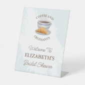 Kaffee und Croissants Junggesellinnenabschied Sockelschild (Vorderseite)