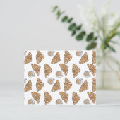 Kaffee und Croissants Postkarte (Stehend Vorderseite)