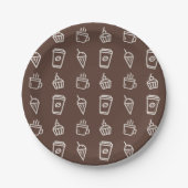 Kaffee- und Cupcake-Muster Pappteller (Vorderseite)