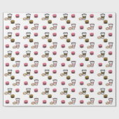 Kaffee und Cupcakes Geschenkpapier (Flach)
