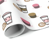 Kaffee und Cupcakes Geschenkpapier (Rolleneckpunkt)