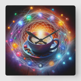 Kaffee und der Kosmos: Eine Syzygie der Energie Quadratische Wanduhr