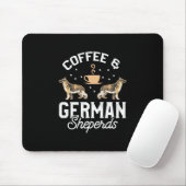 Kaffee und Deutscher Hirte Mousepad (Mit Mouse)