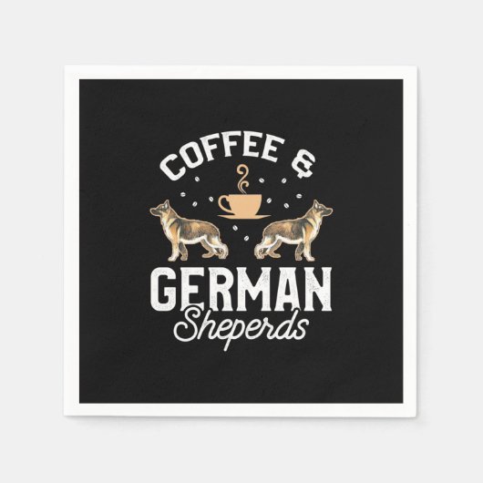 Kaffee und Deutscher Hirte Serviette (Vorderseite)