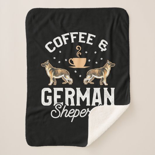 Kaffee und Deutscher Hirte Sherpadecke (Vorderseite)