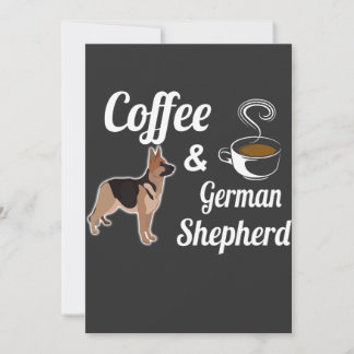 Kaffee und Deutscher Schäferhund Einladung