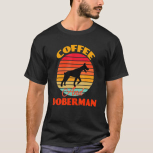 Kaffee und Dobermann Retro T-Shirt