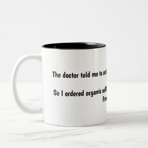 Kaffee-und-Donut-Humor Zweifarbige Tasse