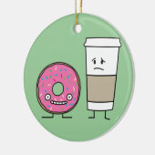 Kaffee und Donut Keramik Ornament (Links)