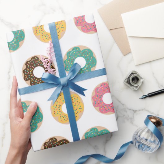 Kaffee- und Donut-Muster  Geschenkpapier (Schenken)