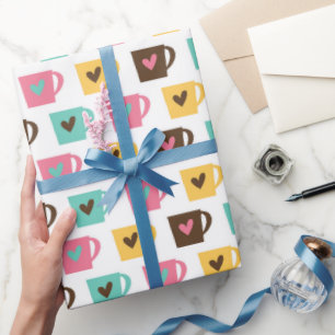 Kaffee- und Donut-Muster Geschenkpapier