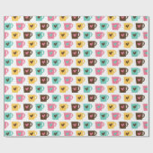 Kaffee- und Donut-Muster Geschenkpapier (Flach)