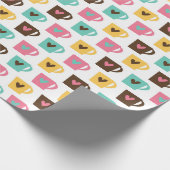 Kaffee- und Donut-Muster Geschenkpapier (Ecke)